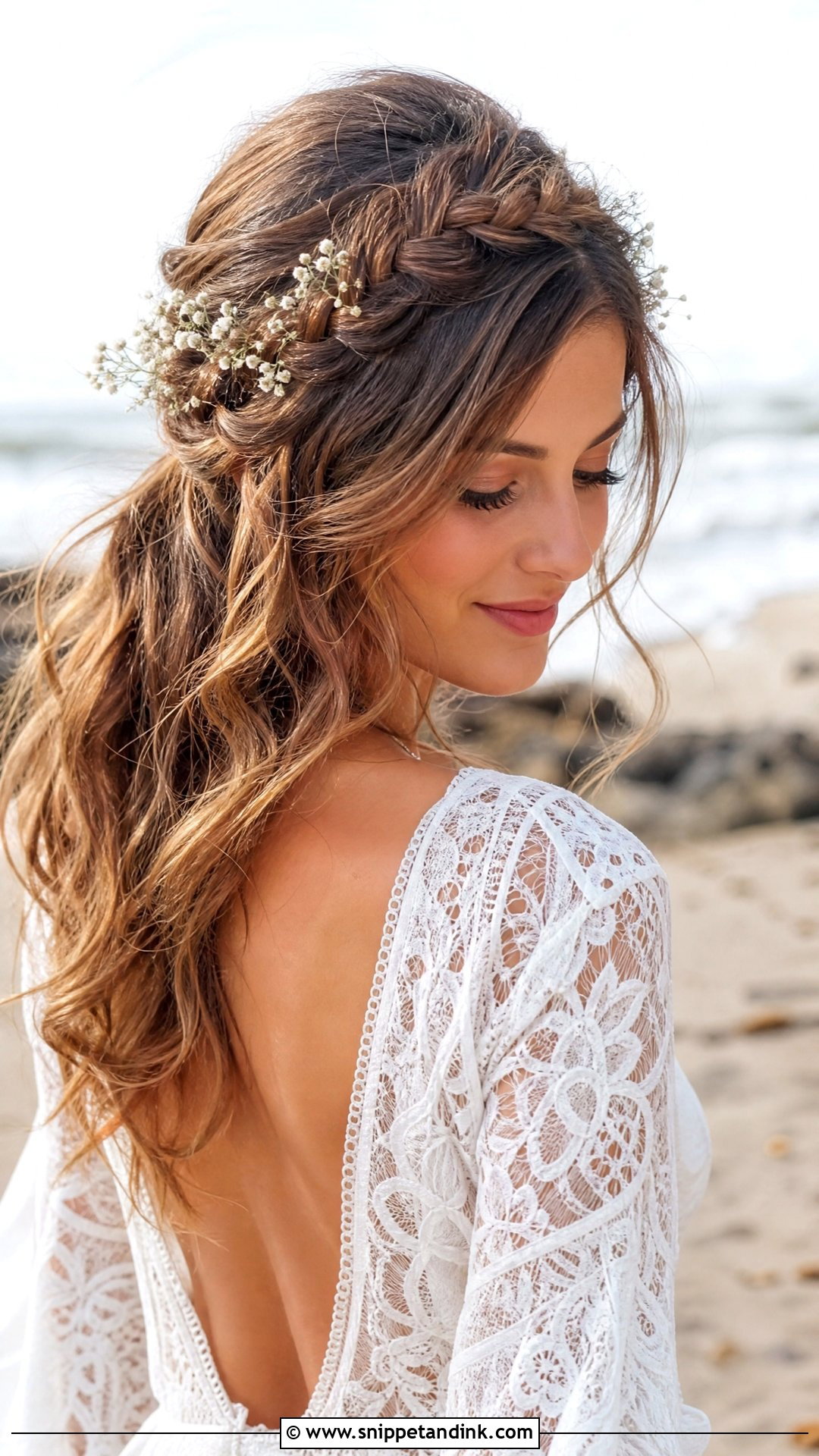 Boho Beach Wedding Braided Crown - Snippet and Ink - 15 Boho Beach Wedding Hair Ideas