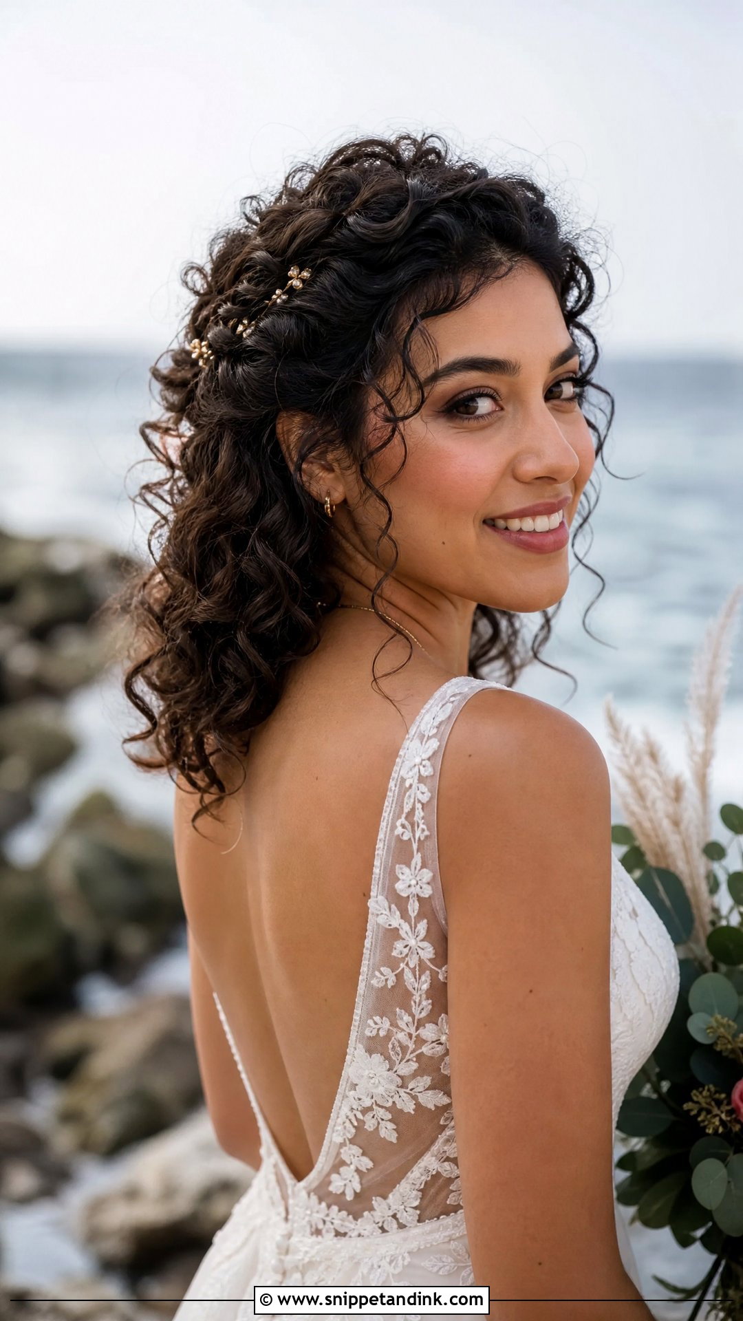 Boho Beach Wedding Curly Hair - Snippet and Ink - 15 Boho Beach Wedding Hair Ideas