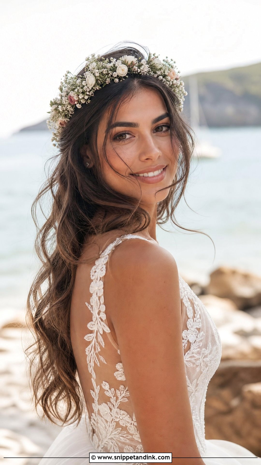 Boho Beach Wedding Flower Crown Hair - Snippet and Ink - 15 Boho Beach Wedding Hair Ideas