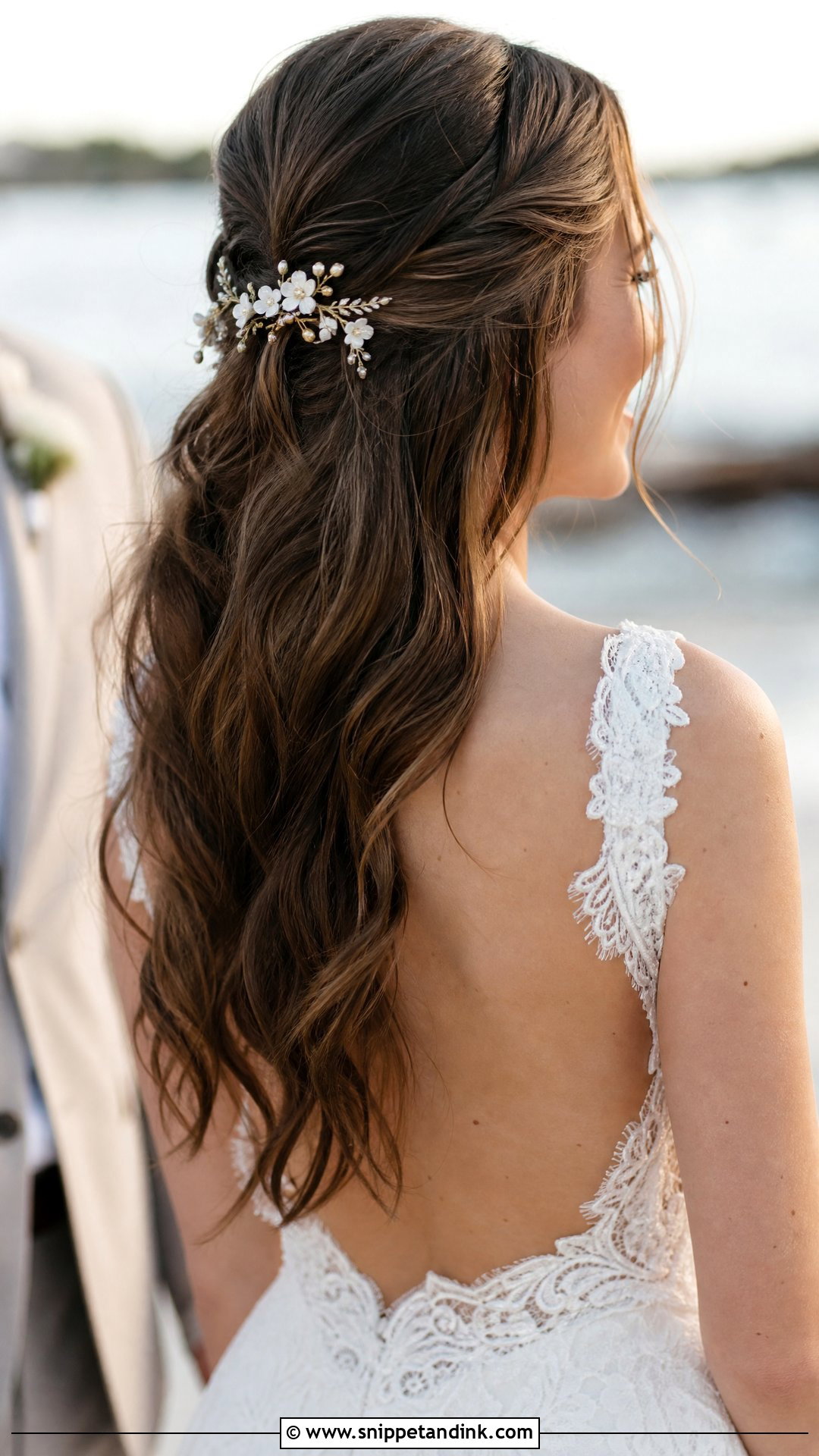 Boho Beach Wedding Half Up Hair - Snippet and Ink - 15 Boho Beach Wedding Hair Ideas