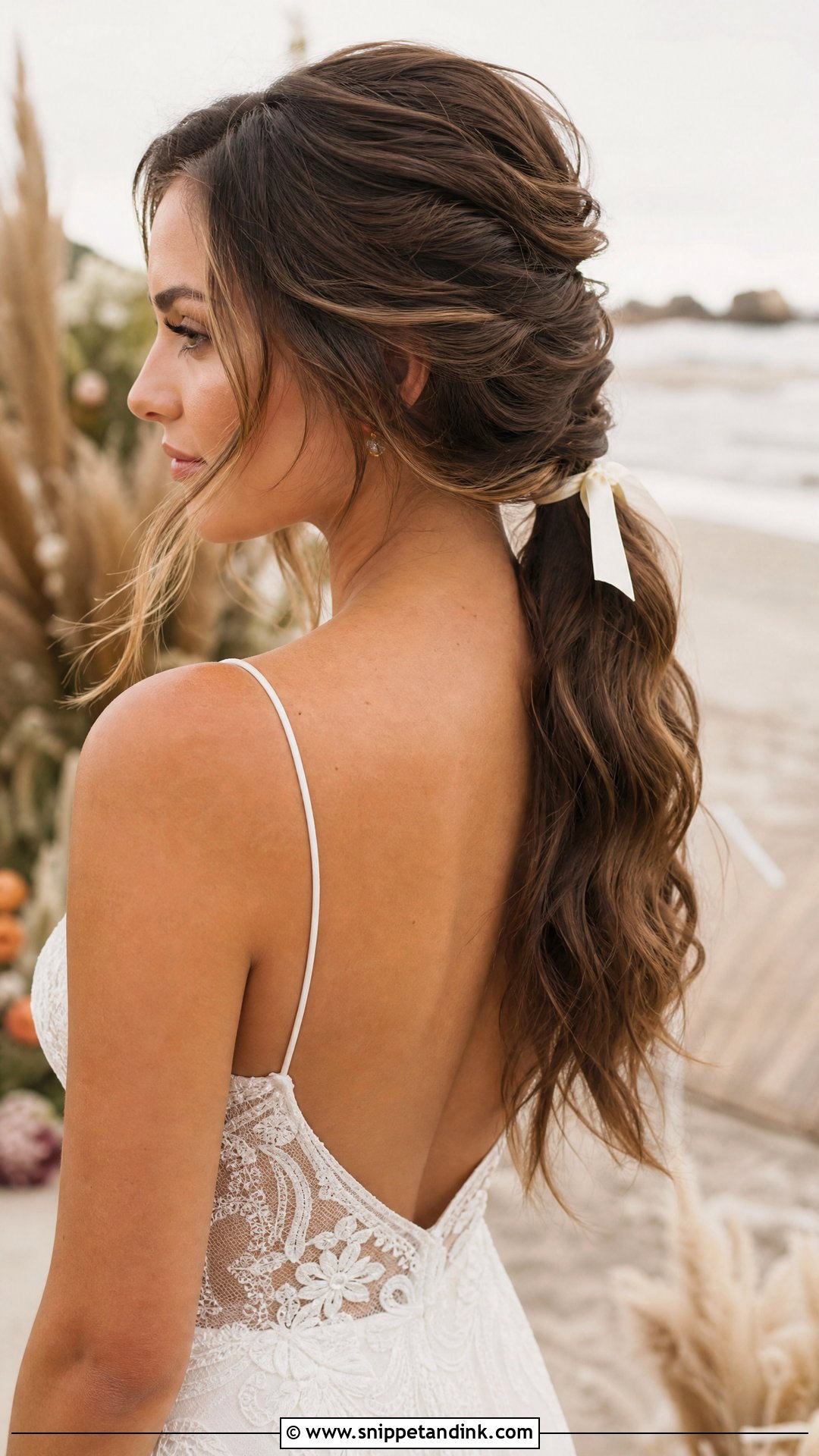 Boho Beach Wedding Ponytail - Snippet and Ink - 15 Boho Beach Wedding Hair Ideas