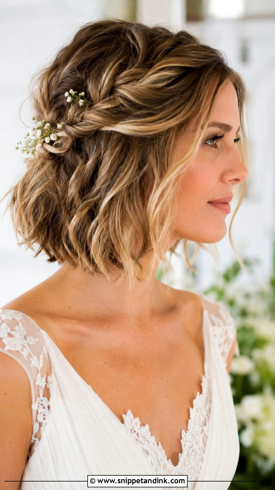 Boho Bob With Loose Twists - Snippet and Ink - 25 Bob Wedding Hair Ideas