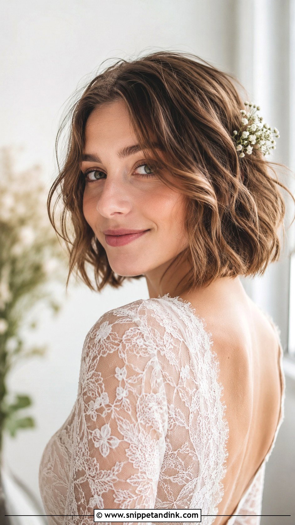 Boho Bob With Soft Waves - Snippet and Ink - 20 Boho Bride Hairstyles