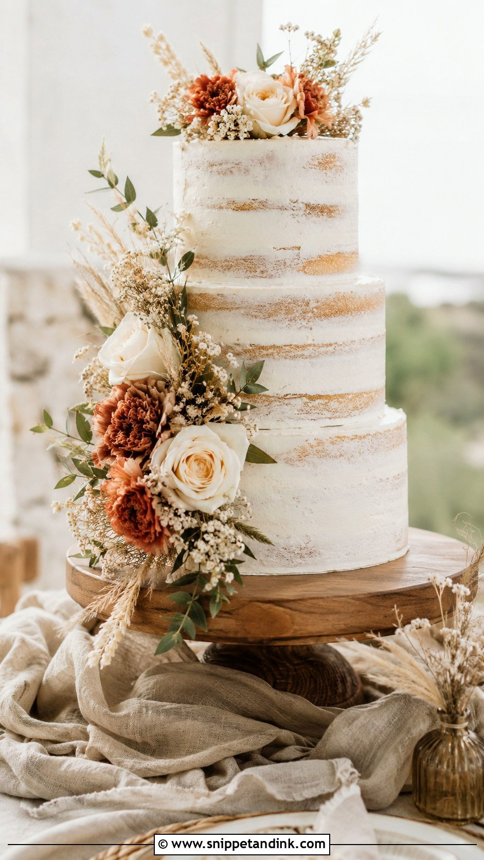 Boho Bouquet Wedding Cake - Snippet and Ink - 20 Bouquet Cake Design Ideas for Wedding