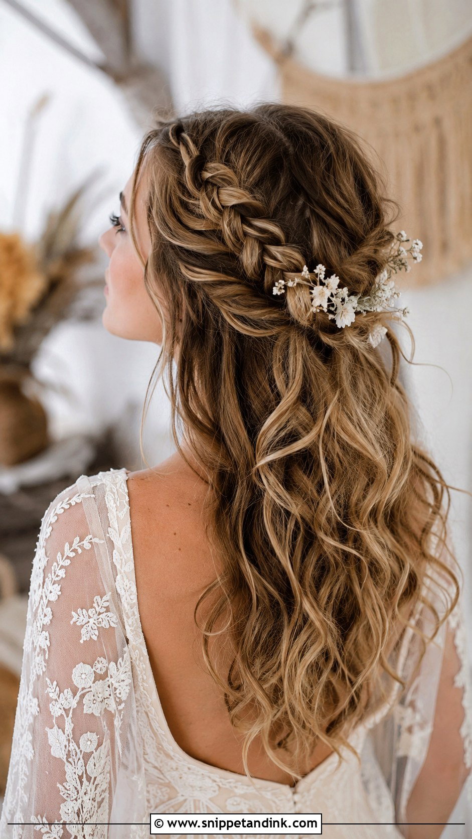 Boho Braid Half Up Tutorial - Snippet and Ink - 20 Bridal Hairstyle Tutorial Ideas