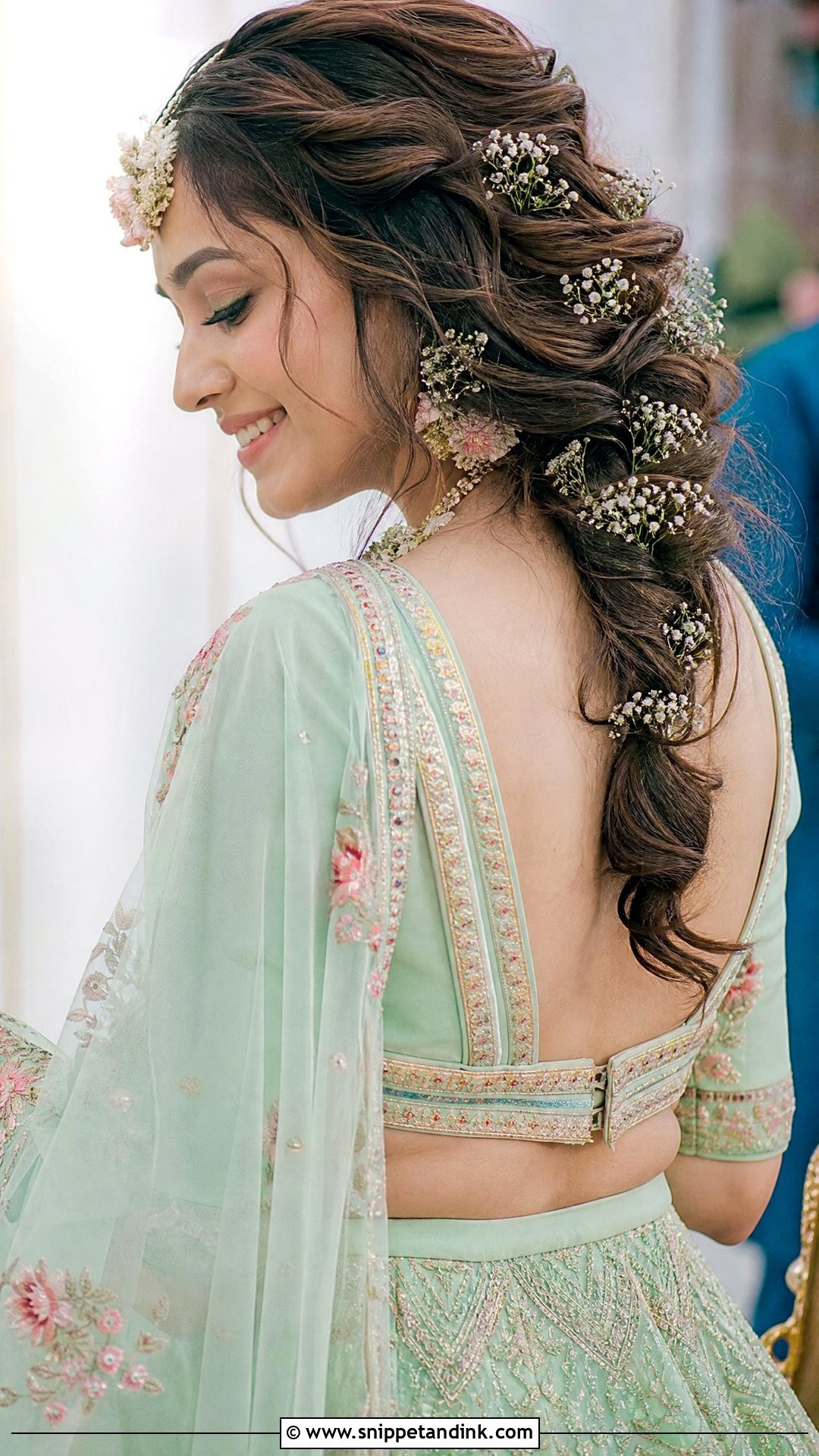 Boho Braid With Babys Breath - Snippet and Ink - 20 Indian Bridal Braids for Long Hair