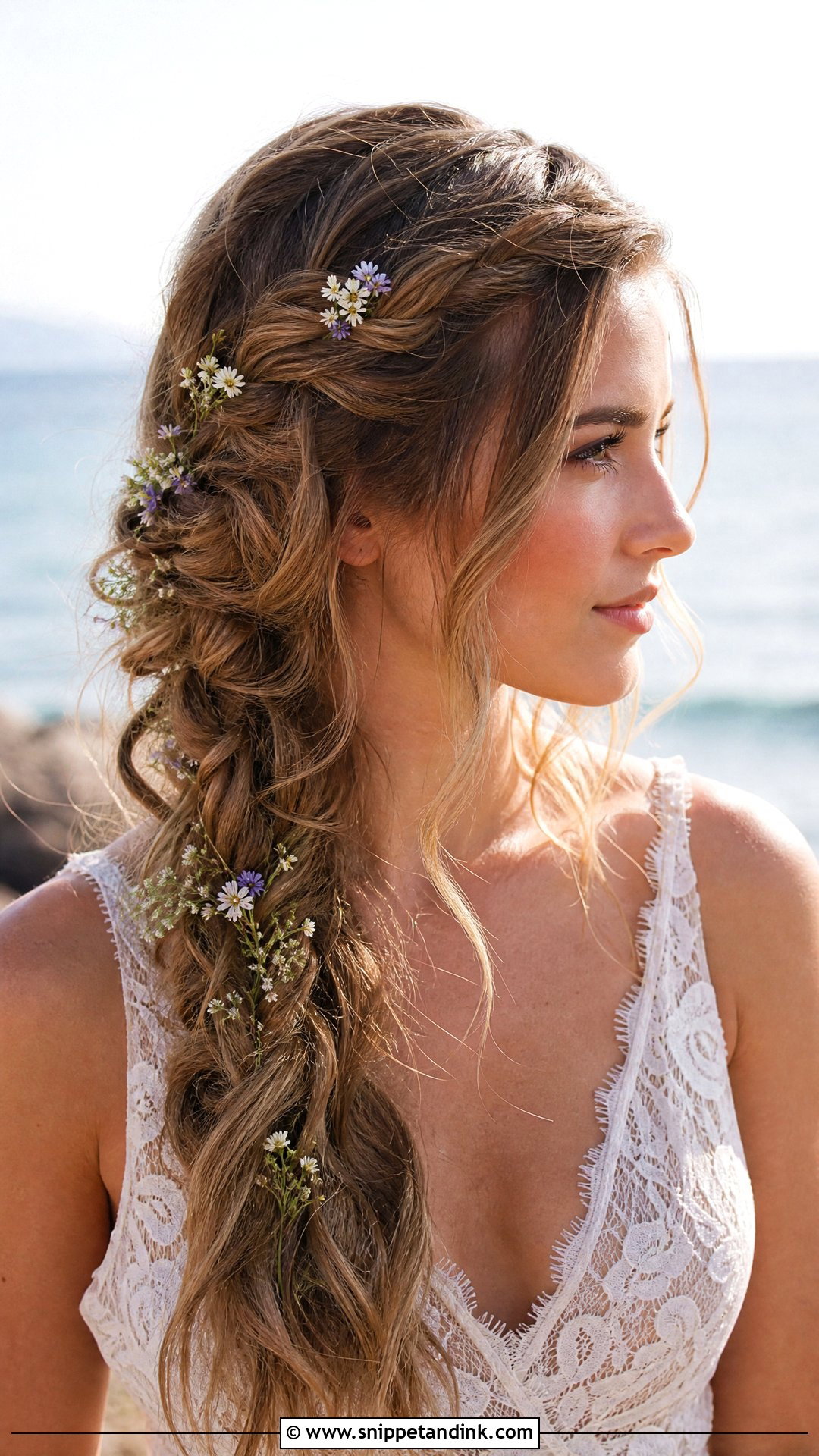 Boho Braid With Loose Ends - Snippet and Ink - 20 Long Hair Bridal Hair Styles