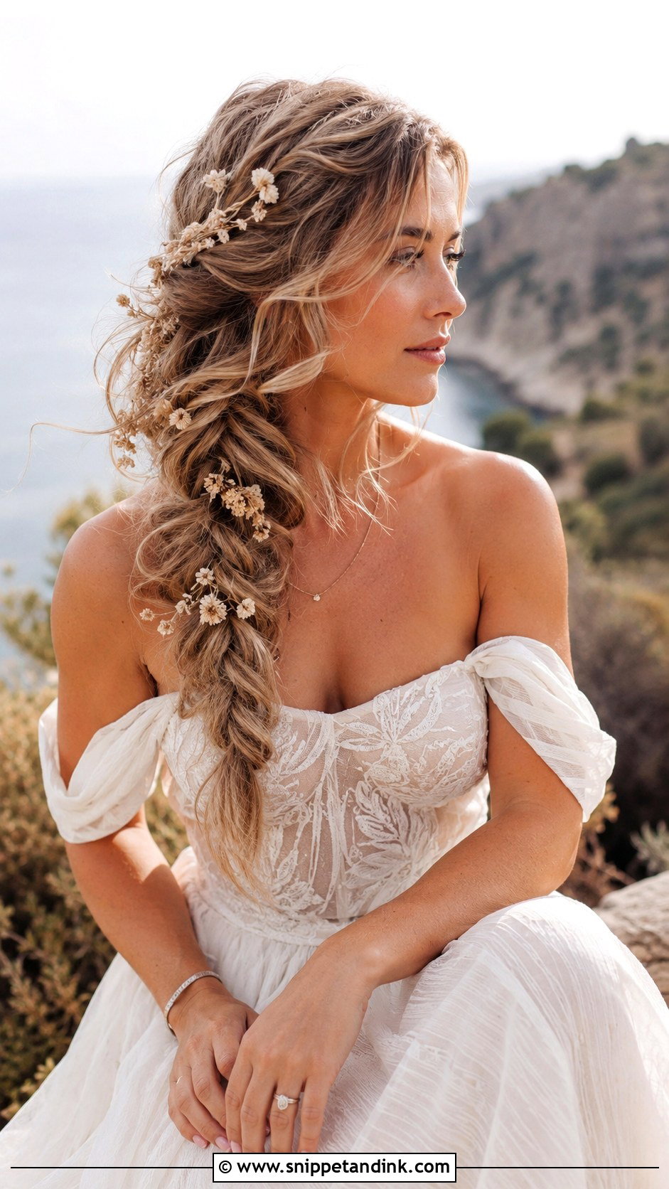 Boho Braid With Loose Waves - Snippet and Ink - 20 Braid Hairstyle for Weddings Ideas