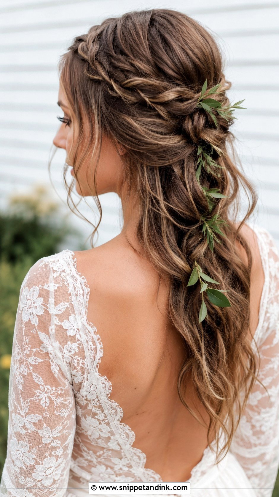 Boho Braid with Loose Waves - Snippet and Ink - 30 Classy Wedding Hair Down Ideas