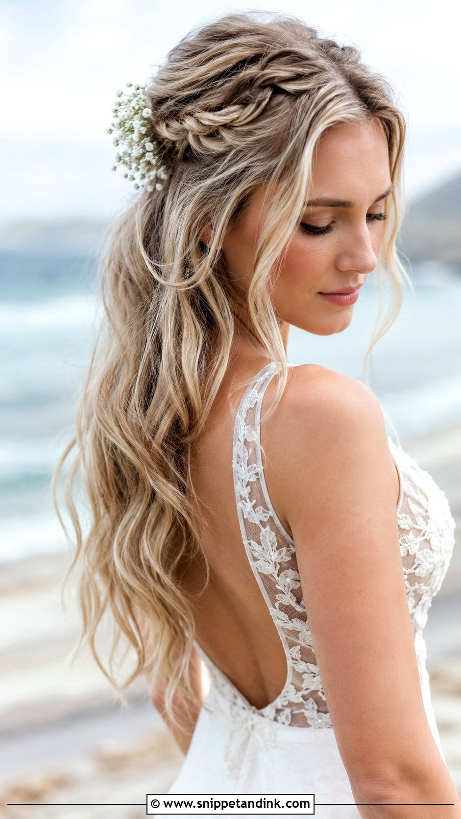 Boho Braided Beach Waves Wedding Hairstyle - Snippet and Ink - 25 Boho Braid Wedding Hair Ideas