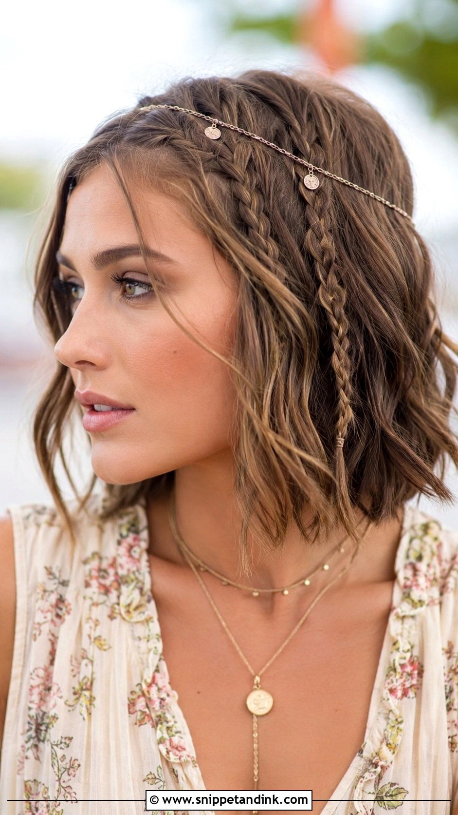 Boho Braided Bob - Snippet and Ink - 30 Wedding Hairstyles Short Hair