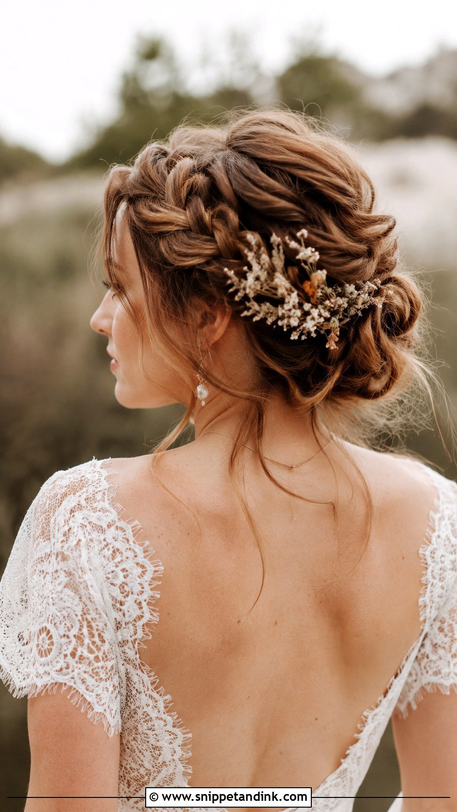 Boho Braided Bun - Snippet and Ink - 25 Wedding Hair Updo Front View Ideas