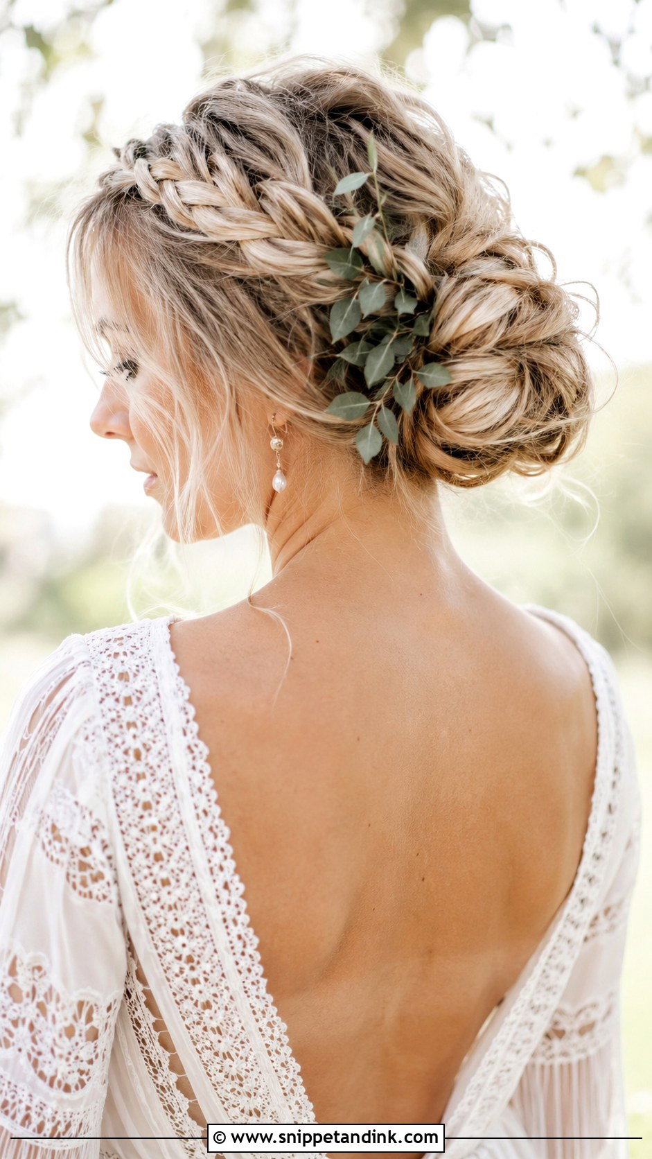 Boho Braided Bun - Snippet and Ink - 35 Bridal Updo Ideas