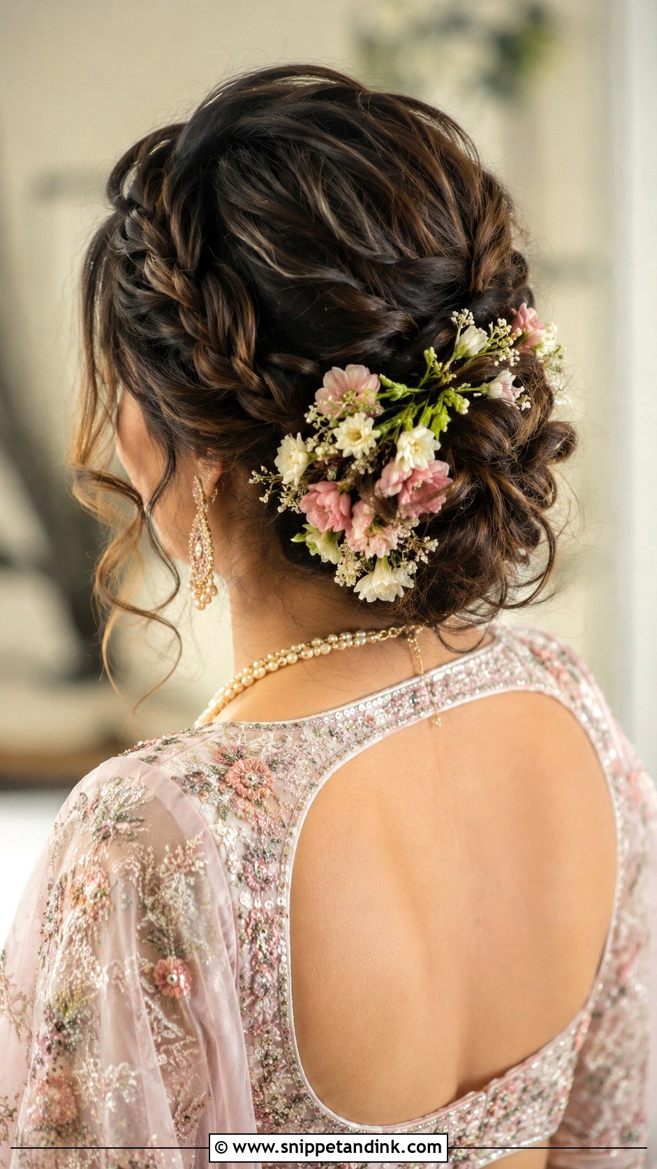 Boho Braided Bun Bridal Juda - Snippet and Ink - 25 Bridal Juda Hairstyles
