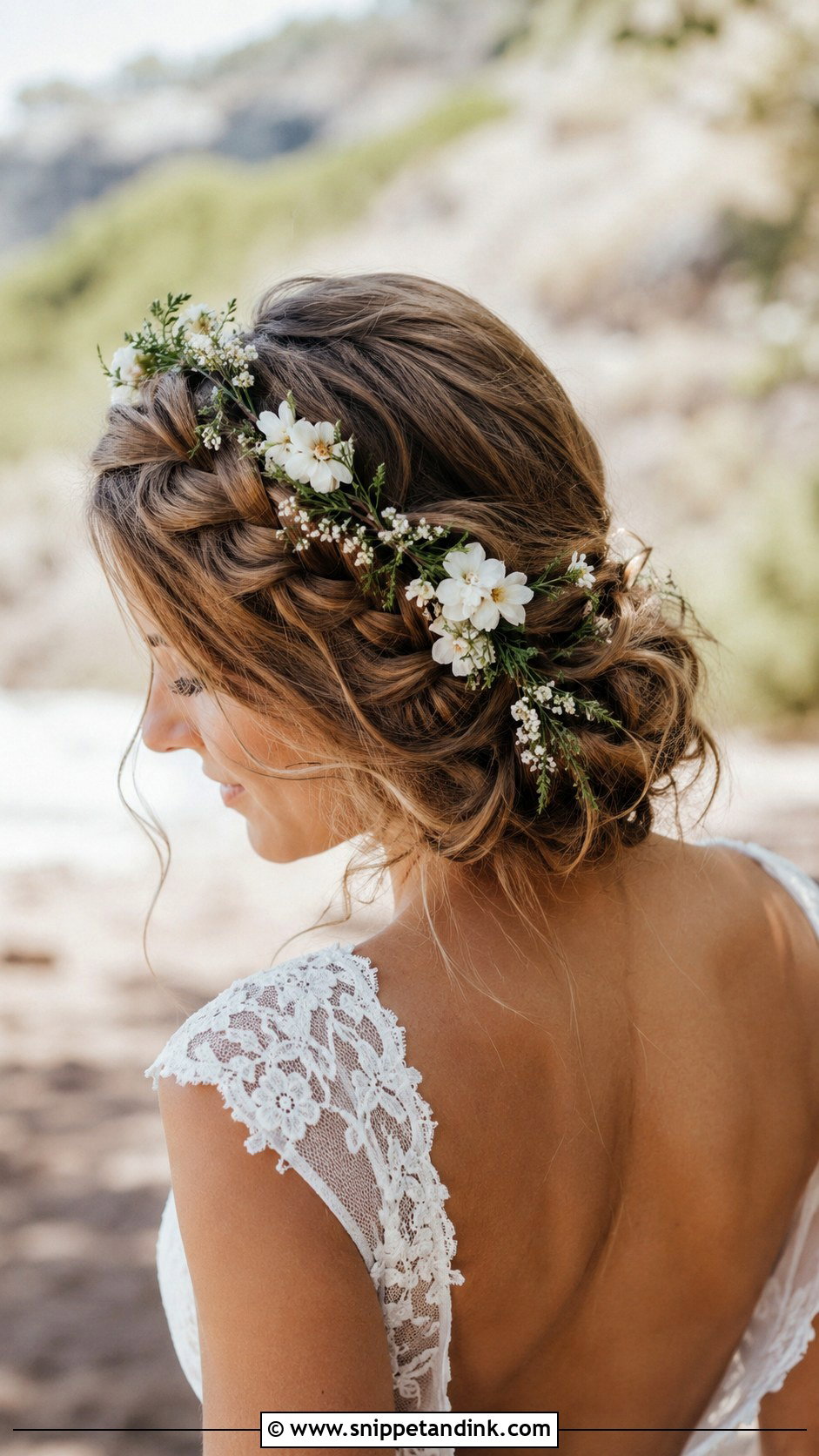 Boho Braided Bun for Brides - Snippet and Ink - 20 Wedding Bride Updo Hairstyles
