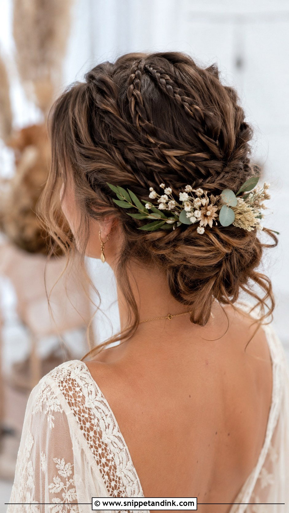 Boho Braided Bun for Short Hair - Snippet and Ink - 25 Wedding Updos for Short Hair