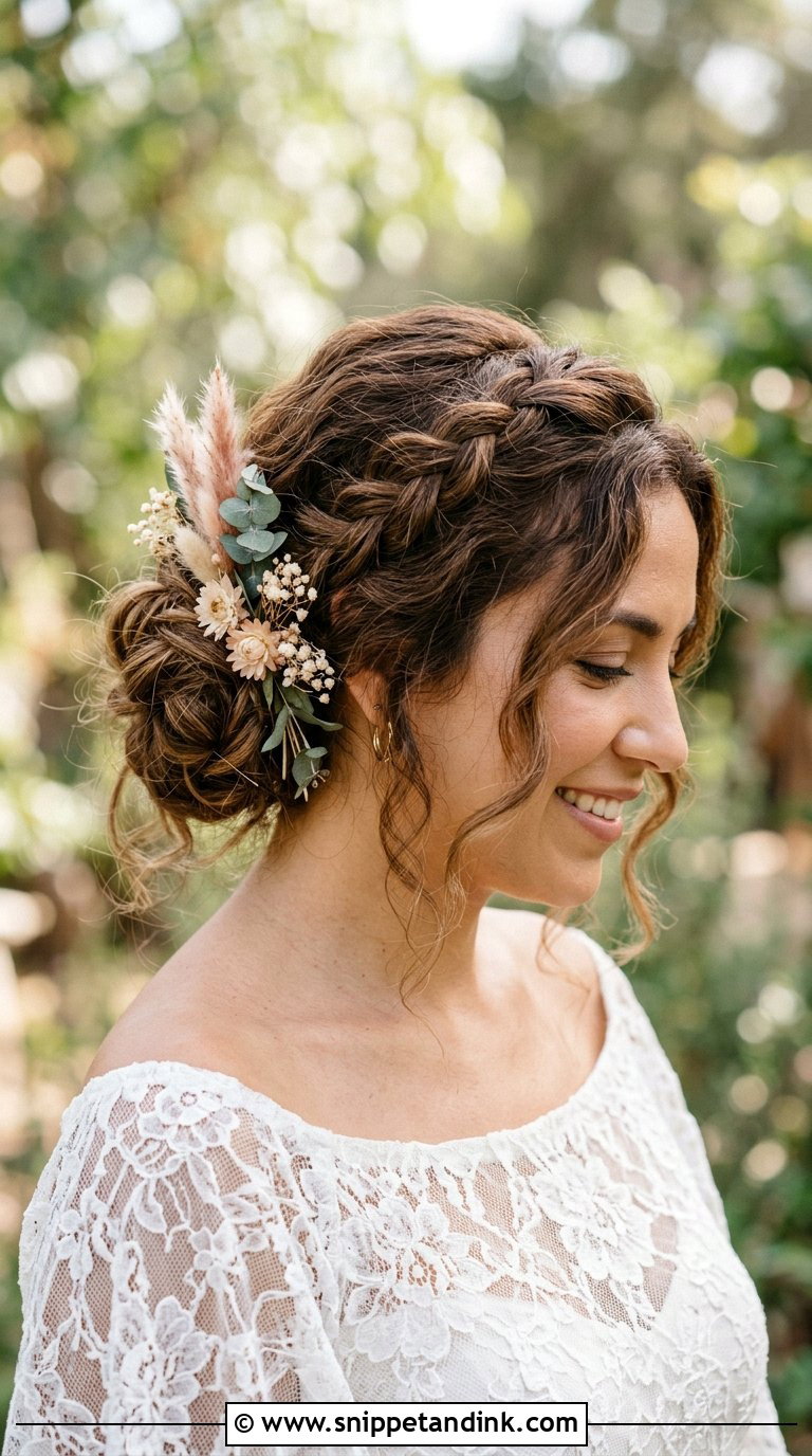 Boho Braided Bun - Snippet and Ink - 20 Bridal Wedding Hair Updo Ideas