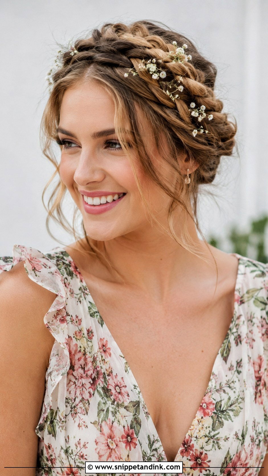 Boho Braided Crown - Snippet and Ink - 20 Medium Length Wedding Guest Hair Ideas
