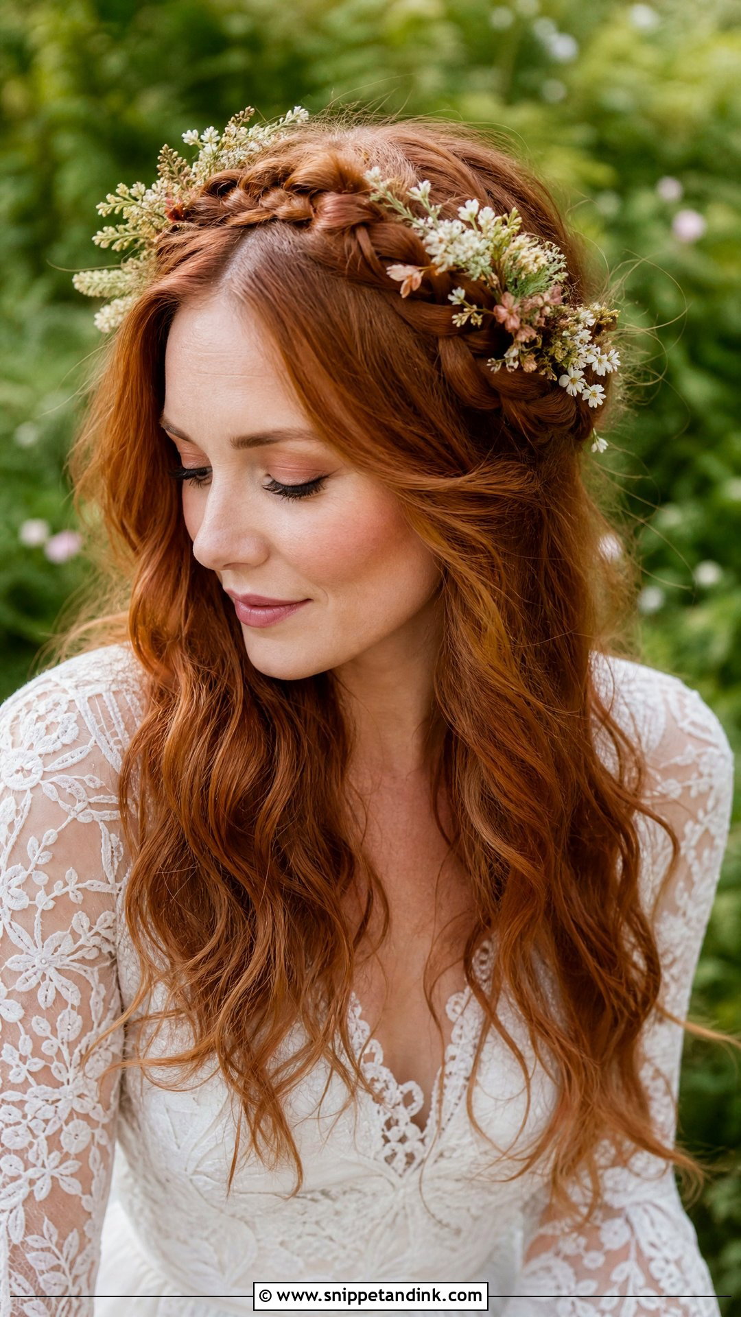 Boho Braided Crown - Snippet and Ink - 20 Relaxed Wedding Hair Ideas