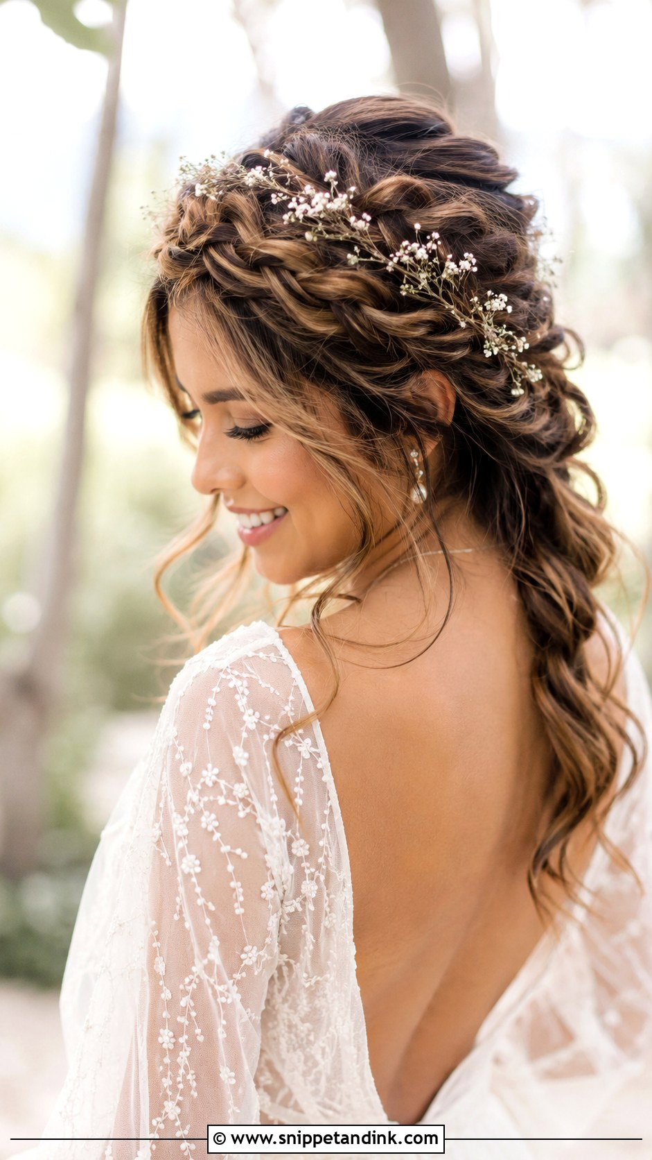 Boho Braided Crown - Snippet and Ink - 25 Bridal Hairstyles for Round Face