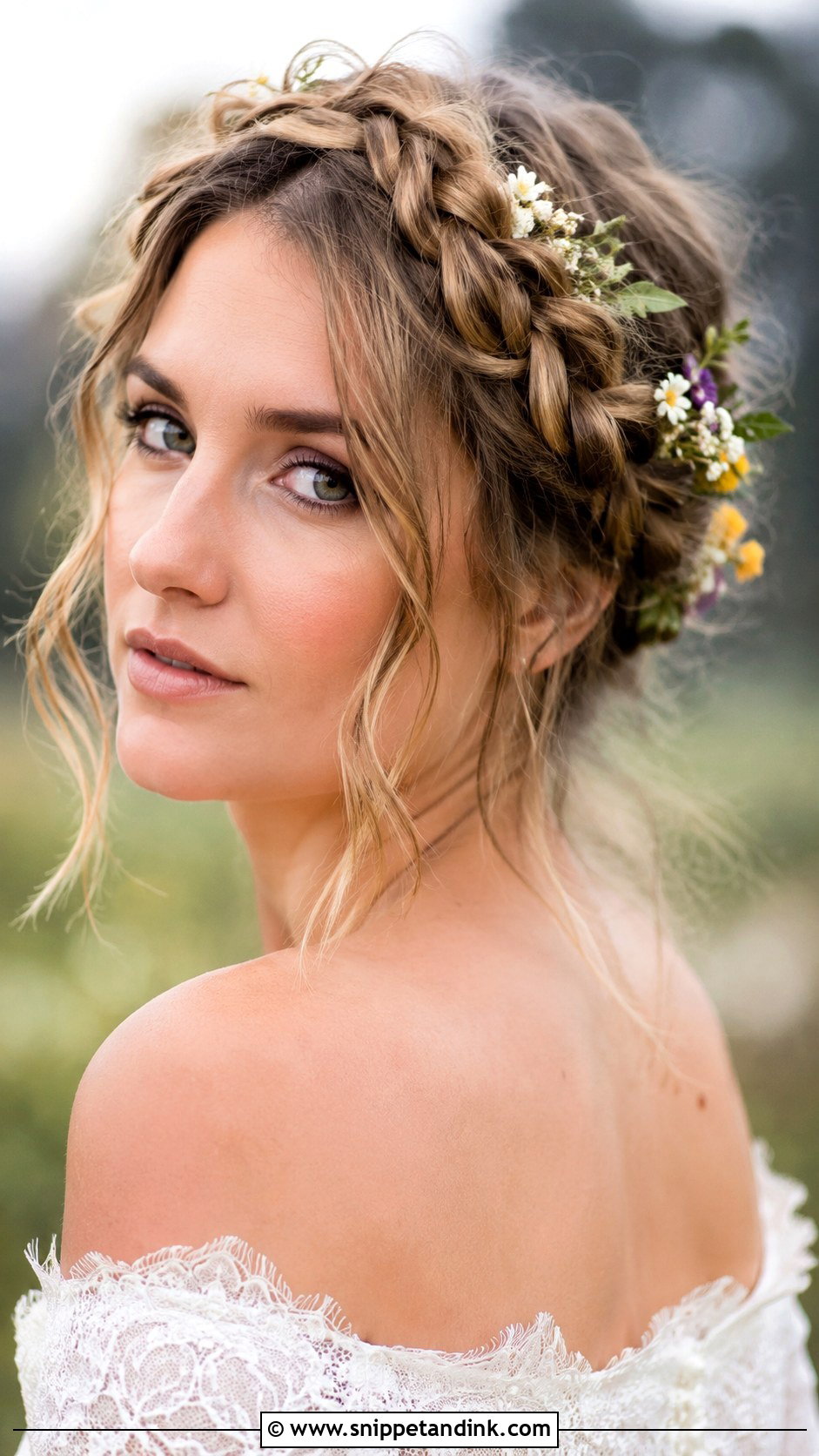 Boho Braided Crown - Snippet and Ink - 25 Whimsical Bridal Hair Ideas