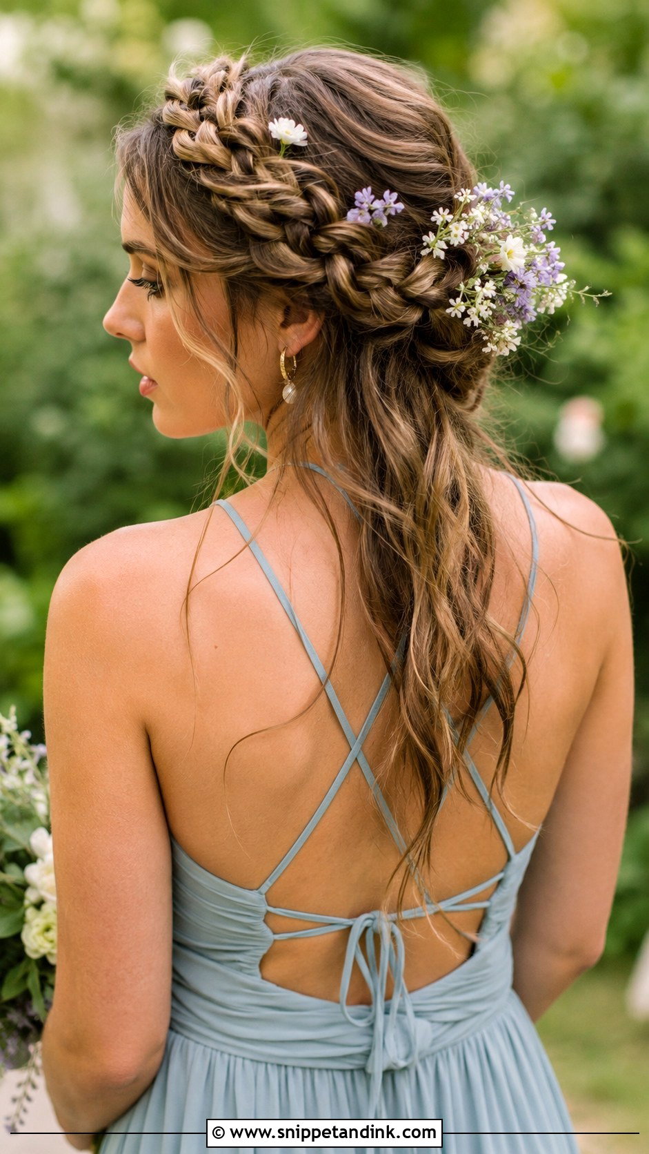 Boho Braided Crown - Snippet and Ink - 20 Bridal Party Hairstyles
