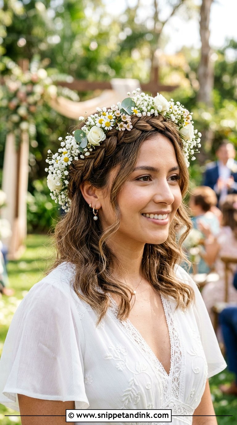 Boho Braided Crown - Snippet and Ink - 20 Bride Hairdo Ideas