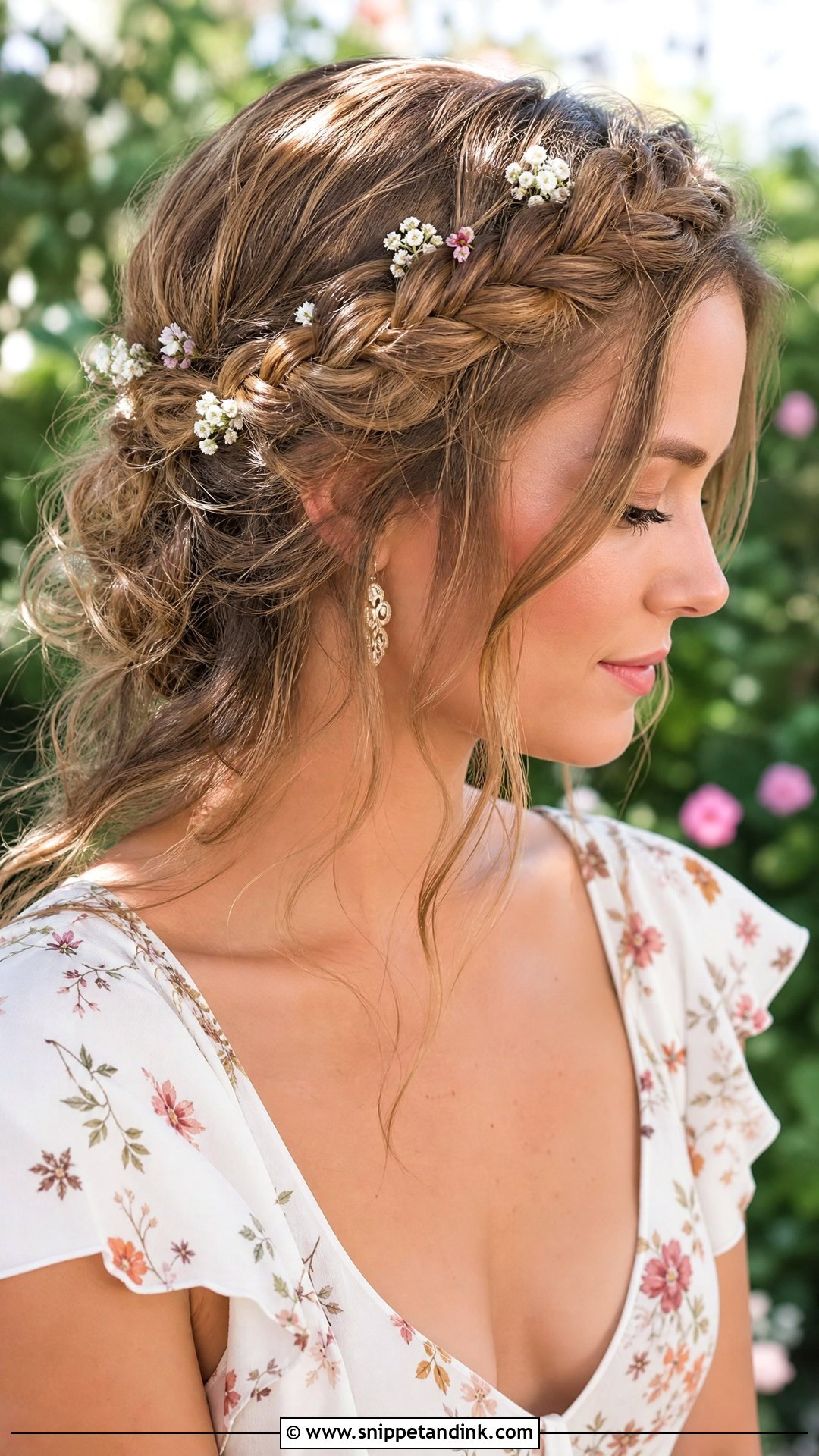 Boho Braided Crown Style - Snippet and Ink - 20 Summer Wedding Hairstyles for Guests