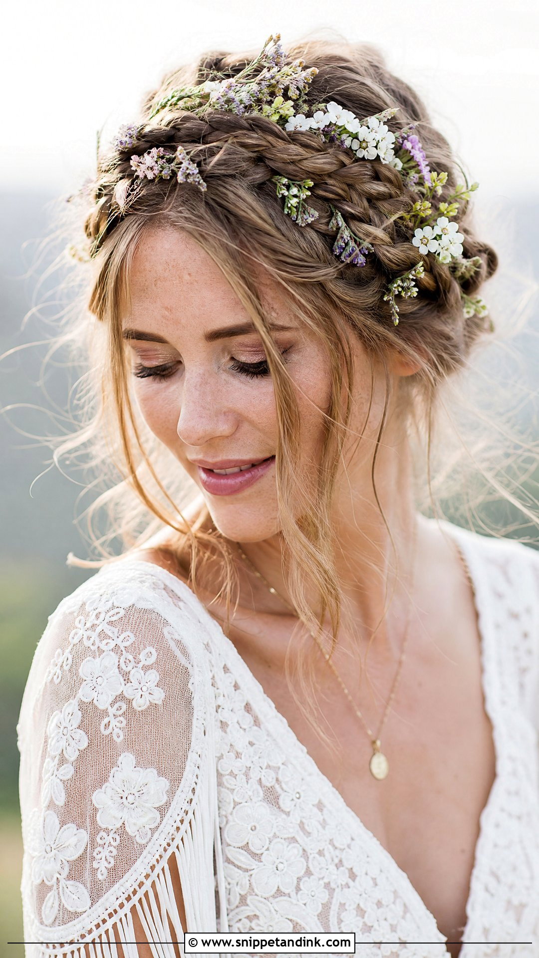 Boho Braided Crown Wedding Hairstyle - Snippet and Ink - 30 Easy Wedding Hairstyles Do It Yourself