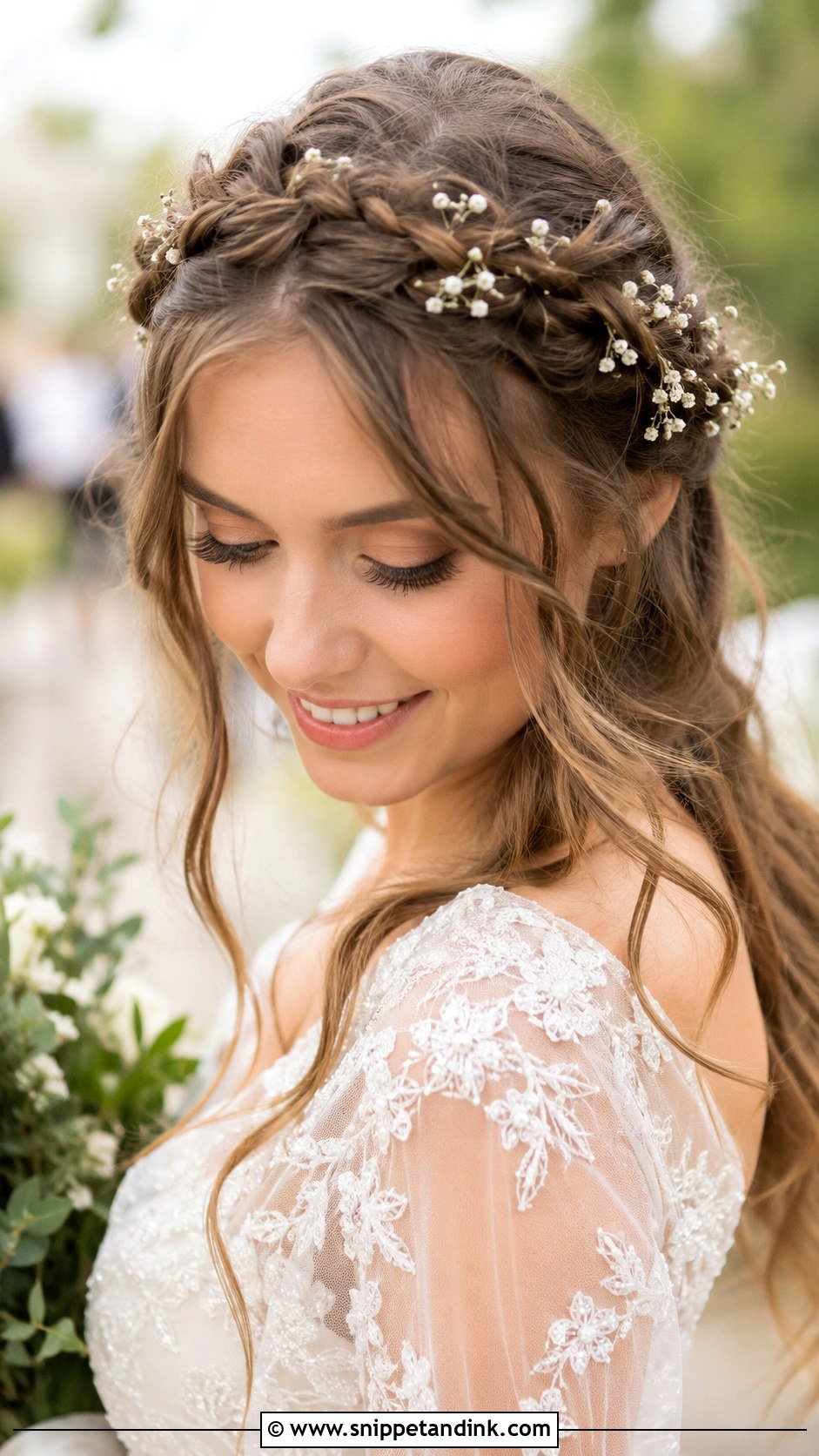 Boho Braided Crown Wedding Hairstyle - Snippet and Ink - 25 Boho Wedding Hairstyles