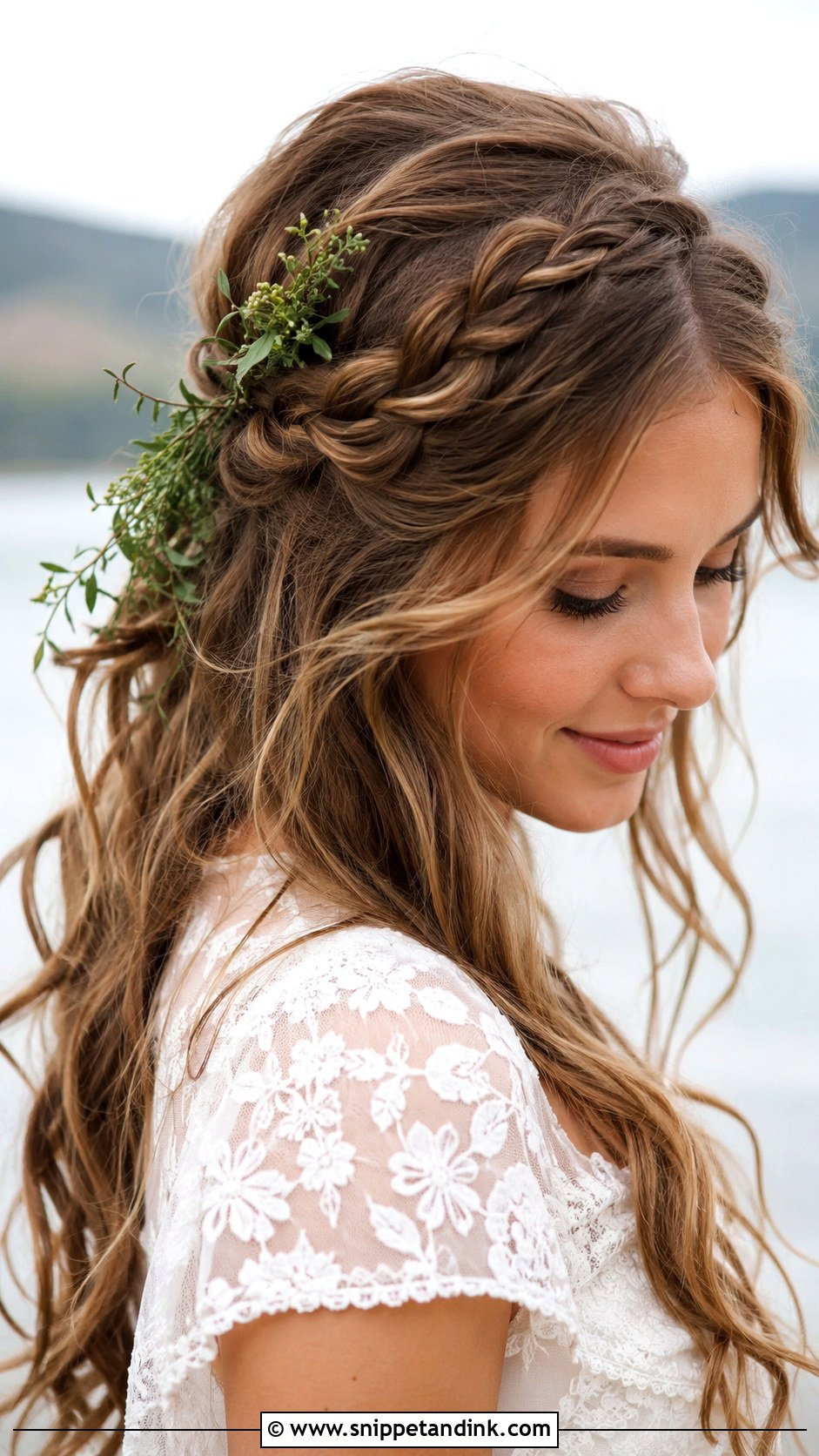 Boho Braided Crown With Loose Hair - Snippet and Ink - 25 Ethereal Wedding Hair Ideas
