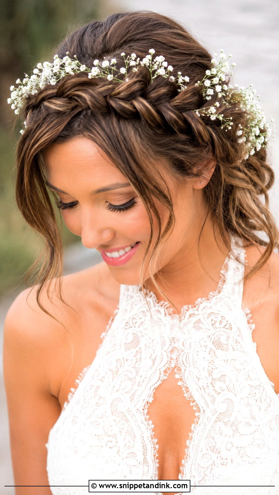 Boho Braided Crown for Halter Dress - Snippet and Ink - 20 Halter Neck Wedding Hairstyles