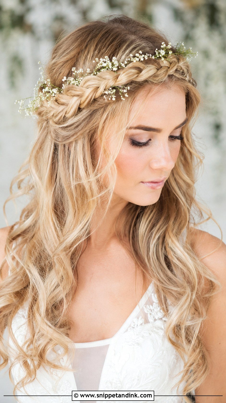 Boho Braided Crown for Medium Length Hair - Snippet and Ink - 20 Bridal Hair for Medium Length Ideas