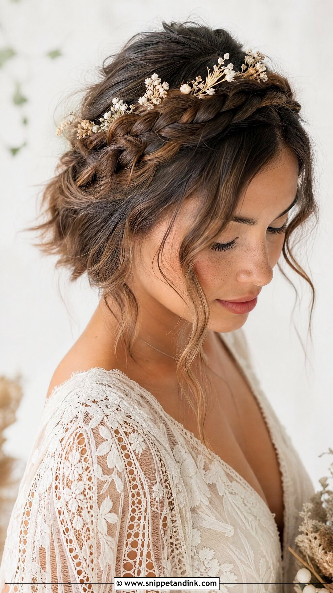Boho Braided Crown for Short Hair - Snippet and Ink - 20 Wedding Hairstyles for Bride Short Hair