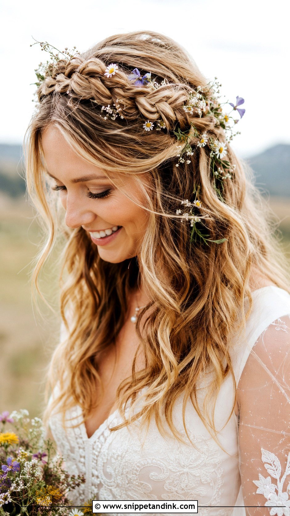 Boho Braided Crown for Wedding - Snippet and Ink - 25 Hairstyle for Wedding Bride Ideas