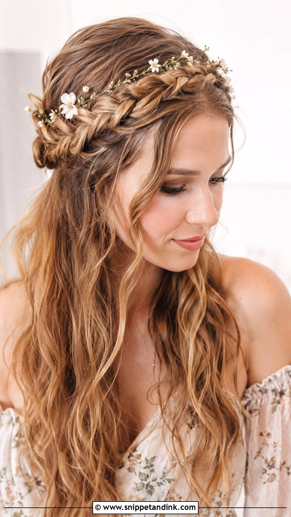 Boho Braided Crown for Wedding Guest - Snippet and Ink - 35 Hairstyles for Wedding Guest