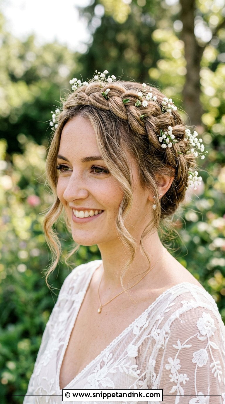 Boho Braided Crown for Weddings - Snippet and Ink - 20 Casual Wedding Hair Ideas