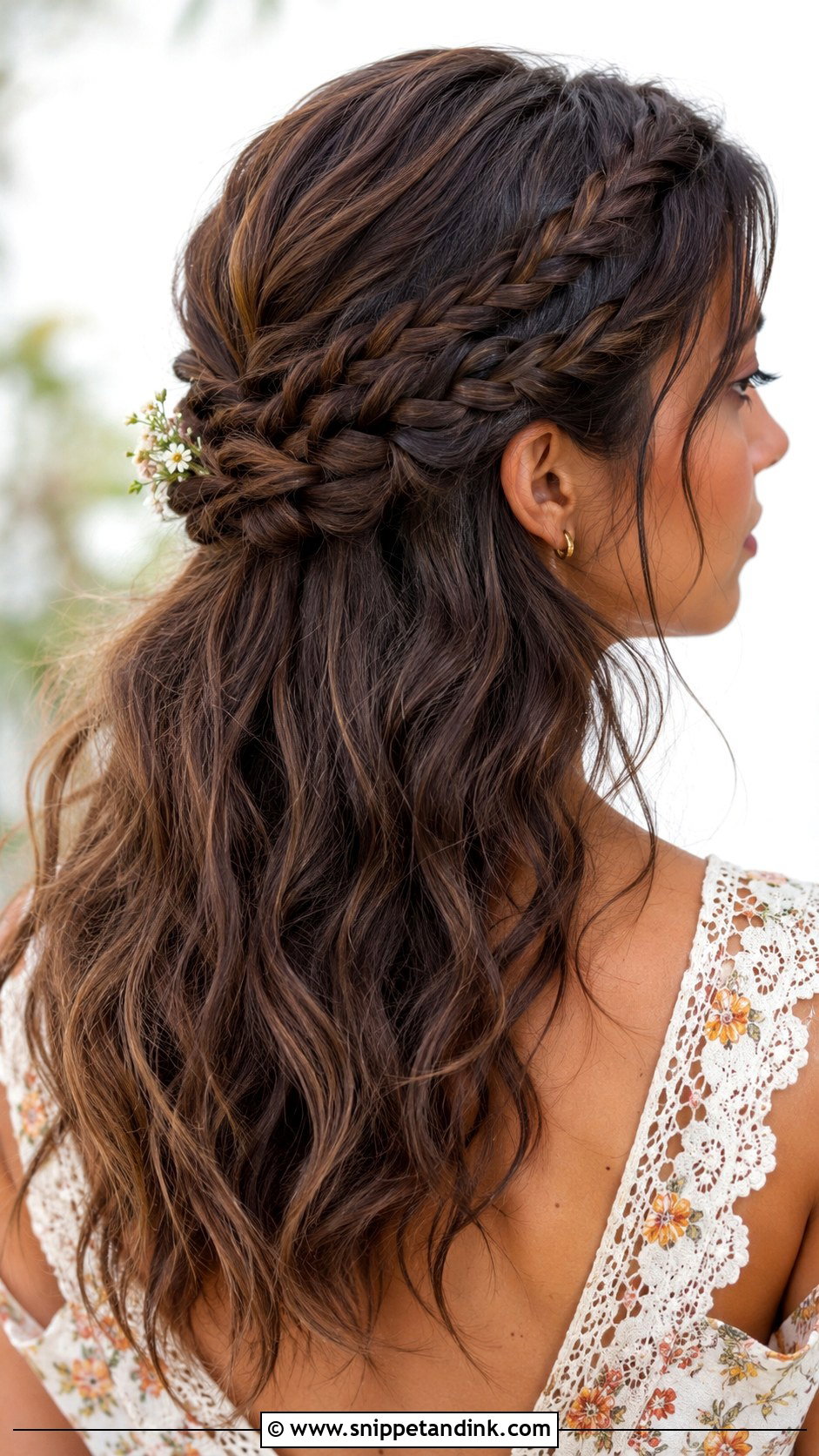 Boho Braided Half Up - Snippet and Ink - 20 Summer Wedding Guest Hairstyles
