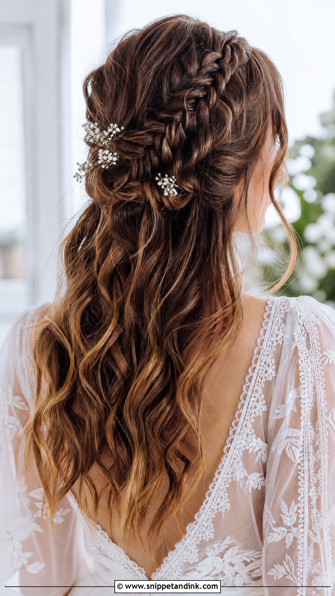 Boho Braided Half Up - Snippet and Ink - 20 Wedding Hair 2025 Ideas
