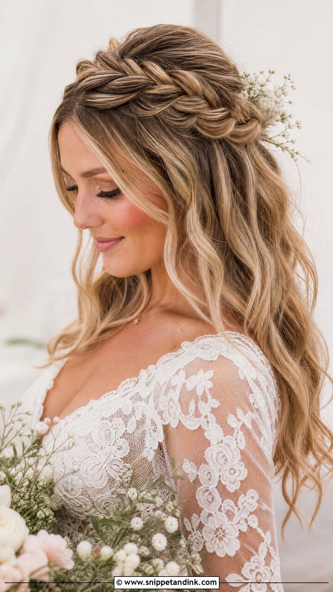 Boho Braided Half Up - Snippet and Ink - 20 Wedding Hairstyles 2024