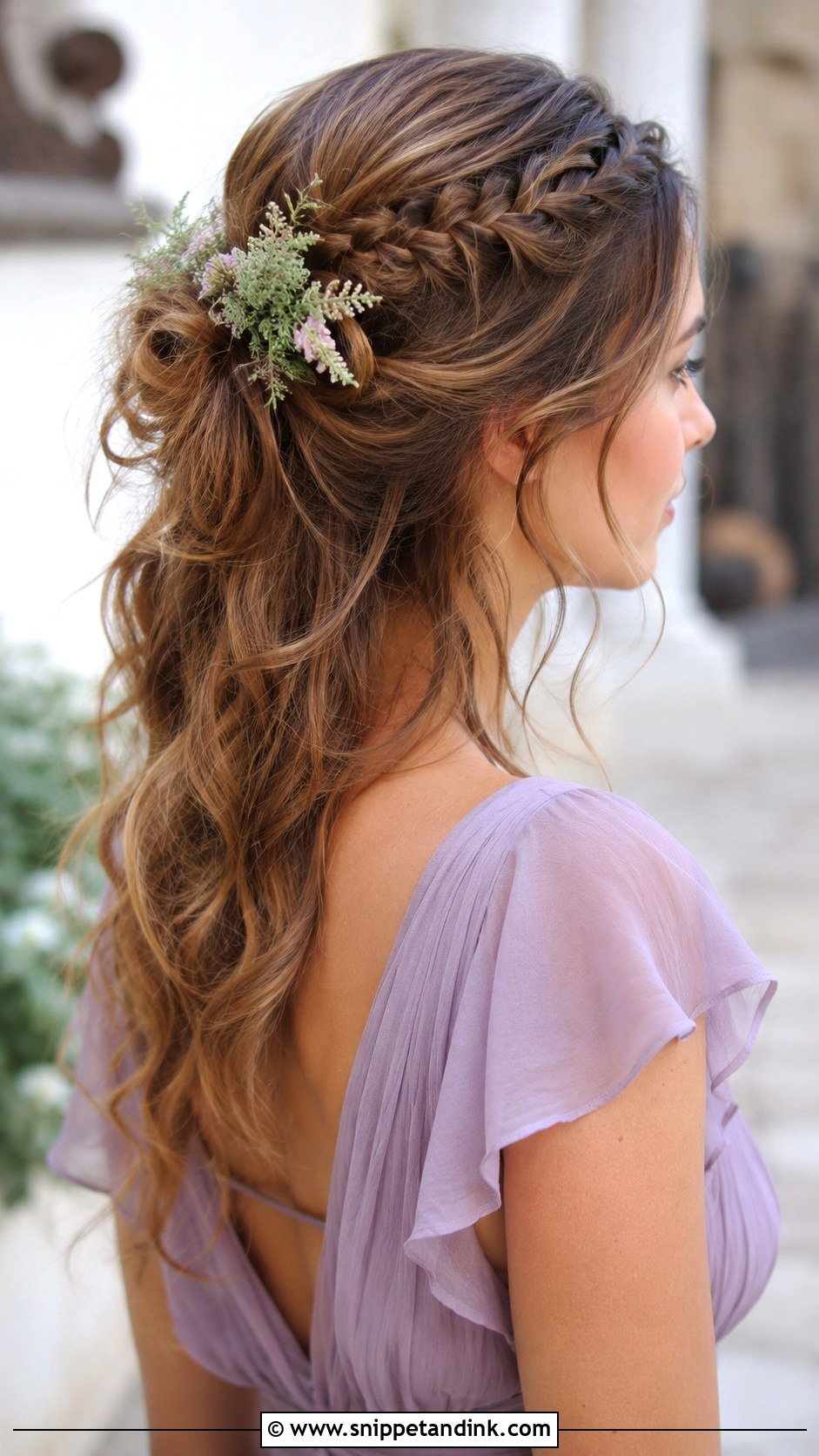 Boho Braided Half Up - Snippet and Ink - 20 Wedding Party Hair Ideas