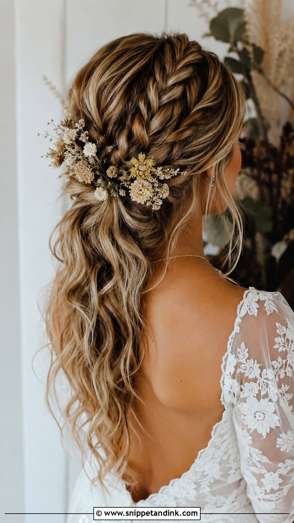 Boho Braided Half Up - Snippet and Ink - 20 Winter Wedding Hair Ideas
