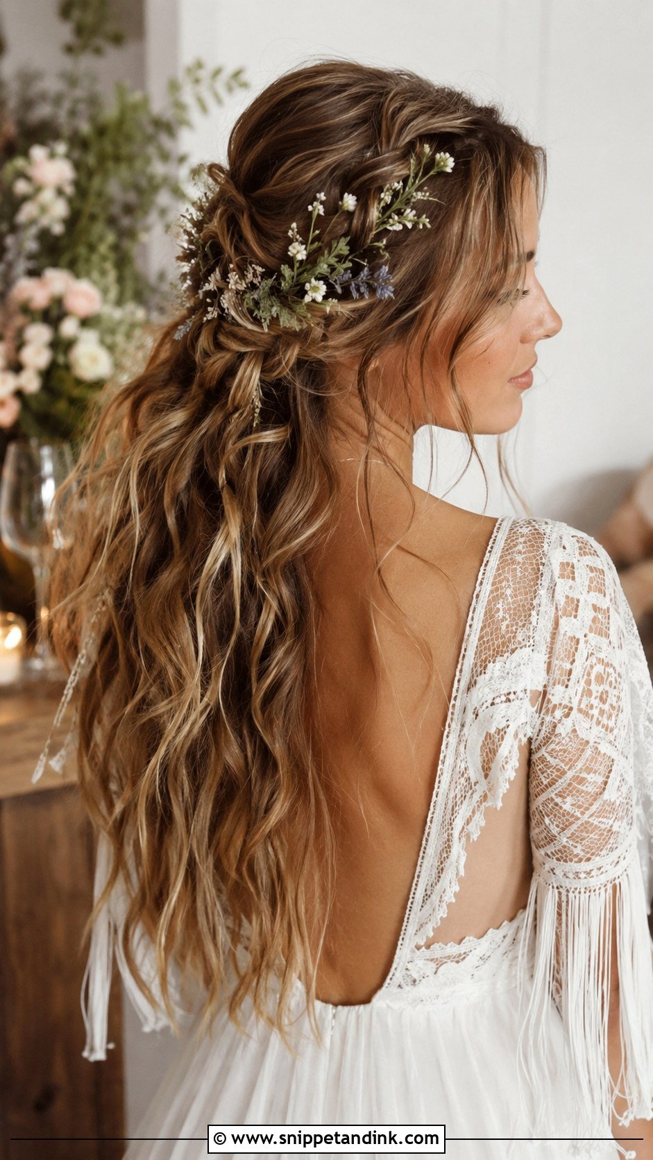 Boho Braided Half Up - Snippet and Ink - 25 Classy Wedding Hair Ideas