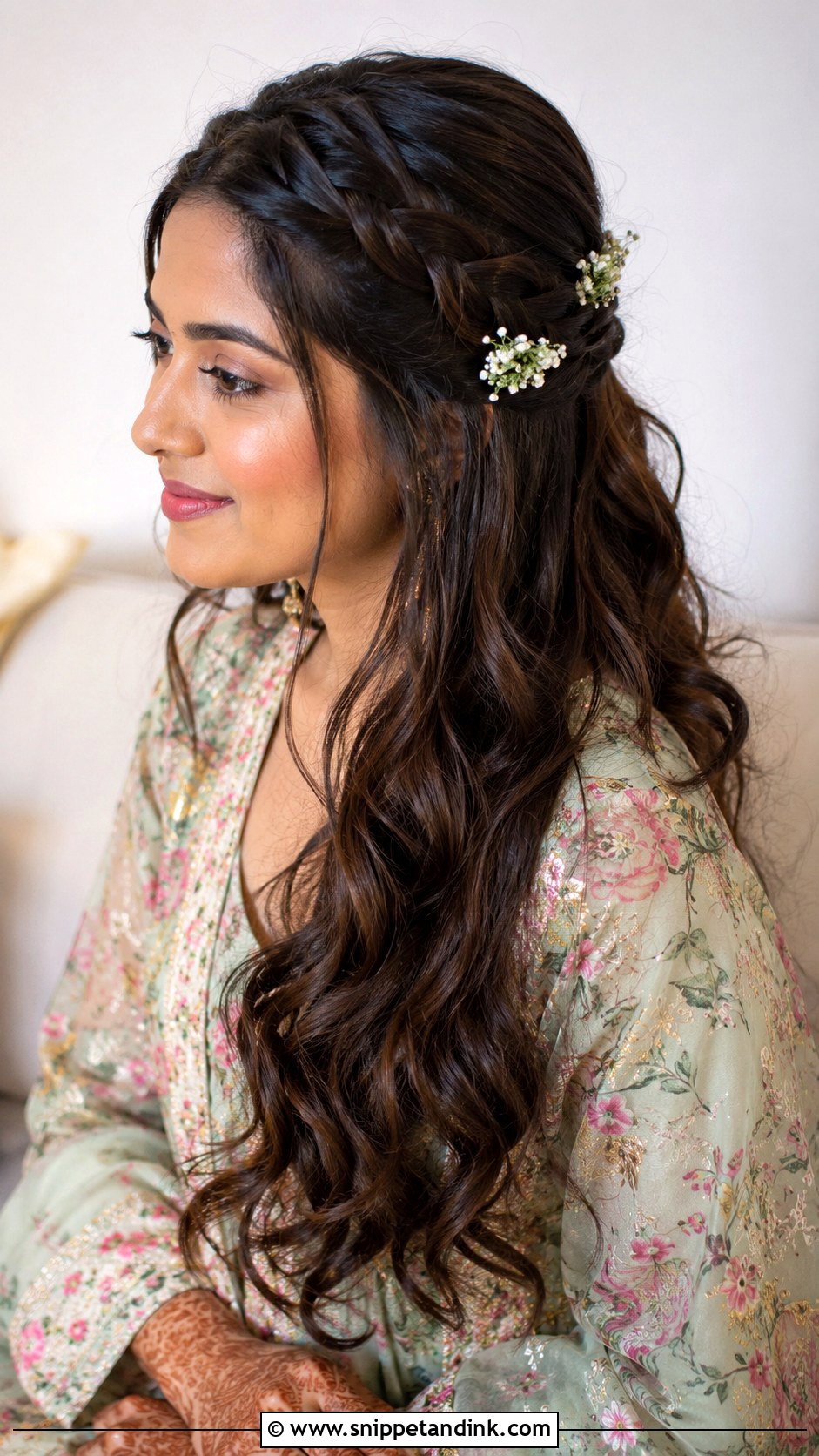 Boho Braided Half Up - Snippet and Ink - 25 Easy Simple Medium Length Hair Hairstyles for Indian Weddings