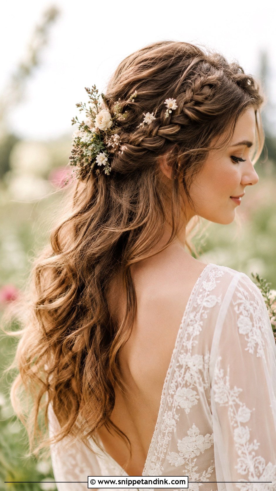 Boho Braided Half Up - Snippet and Ink - 25 Elegant Wedding Hair Ideas