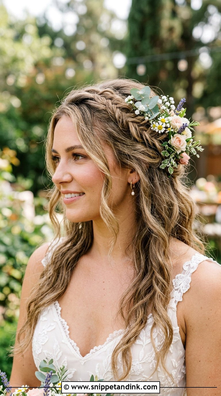 Boho Braided Half Up - Snippet and Ink - 20 Bridal Hair Styling Ideas