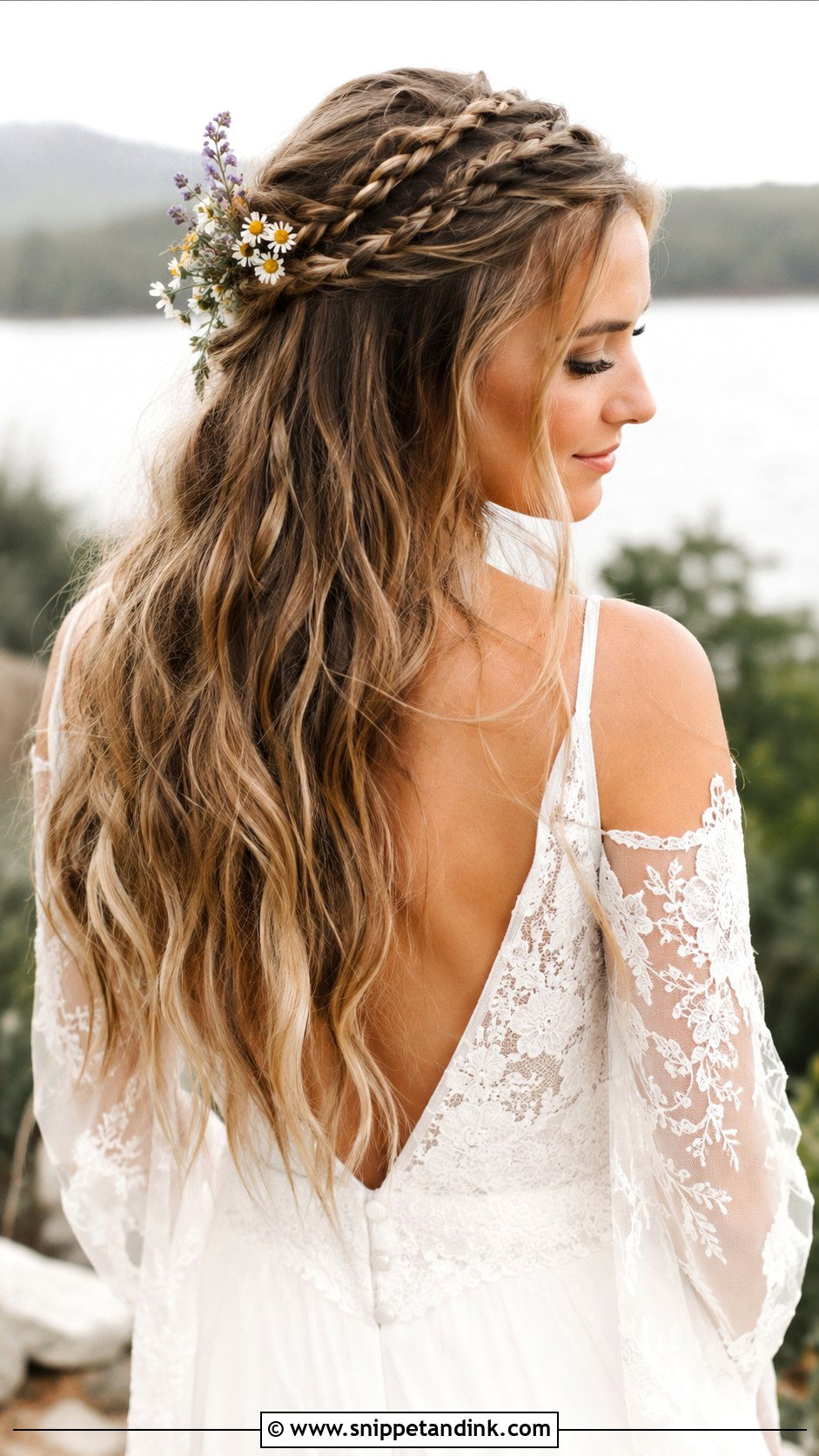Boho Braided Half Up - Snippet and Ink - 25 Hairstyles for Medium Length Hair for Wedding