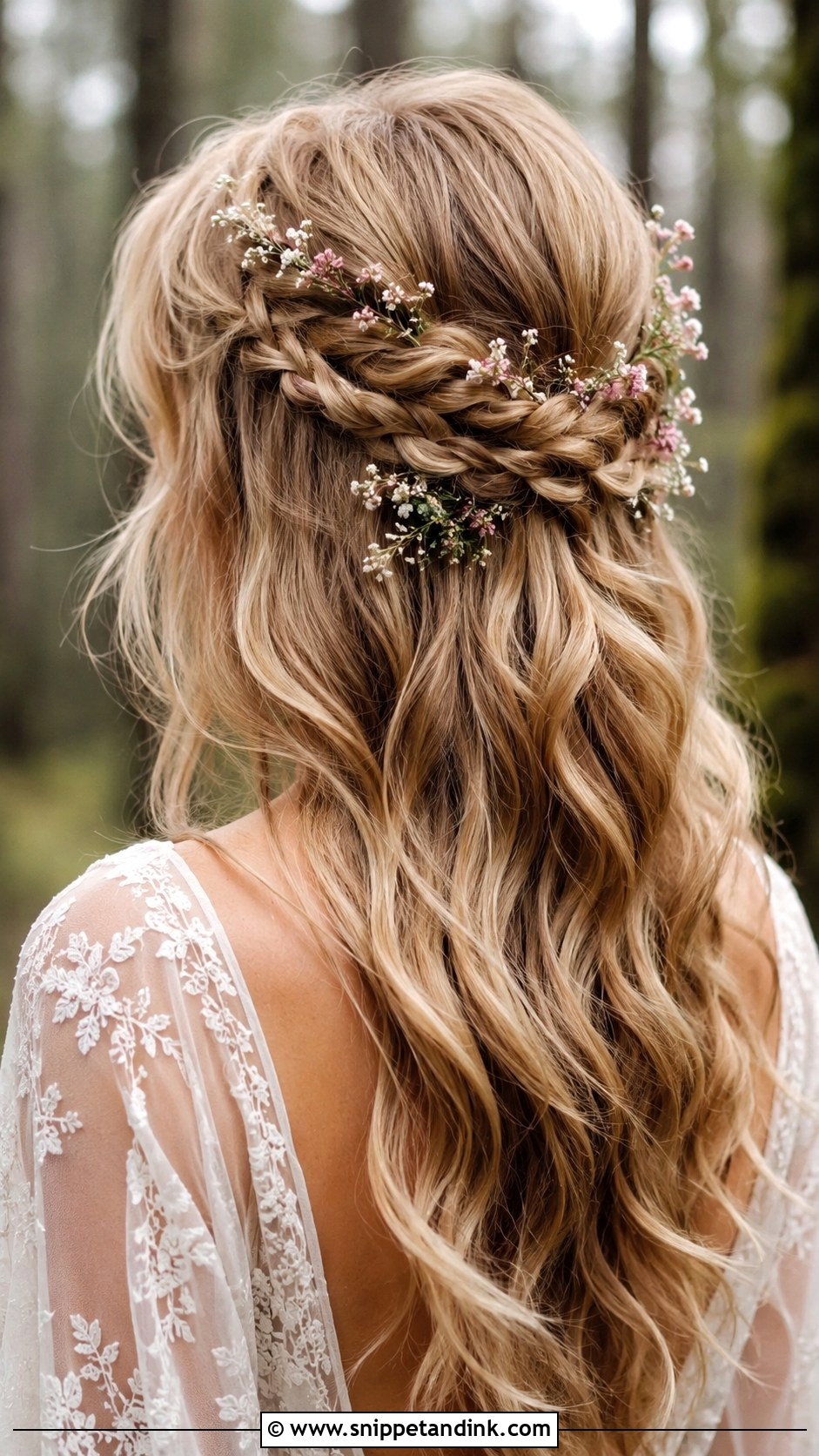 Boho Braided Half Up - Snippet and Ink - 25 Shoulder Length Bridal Hair Ideas