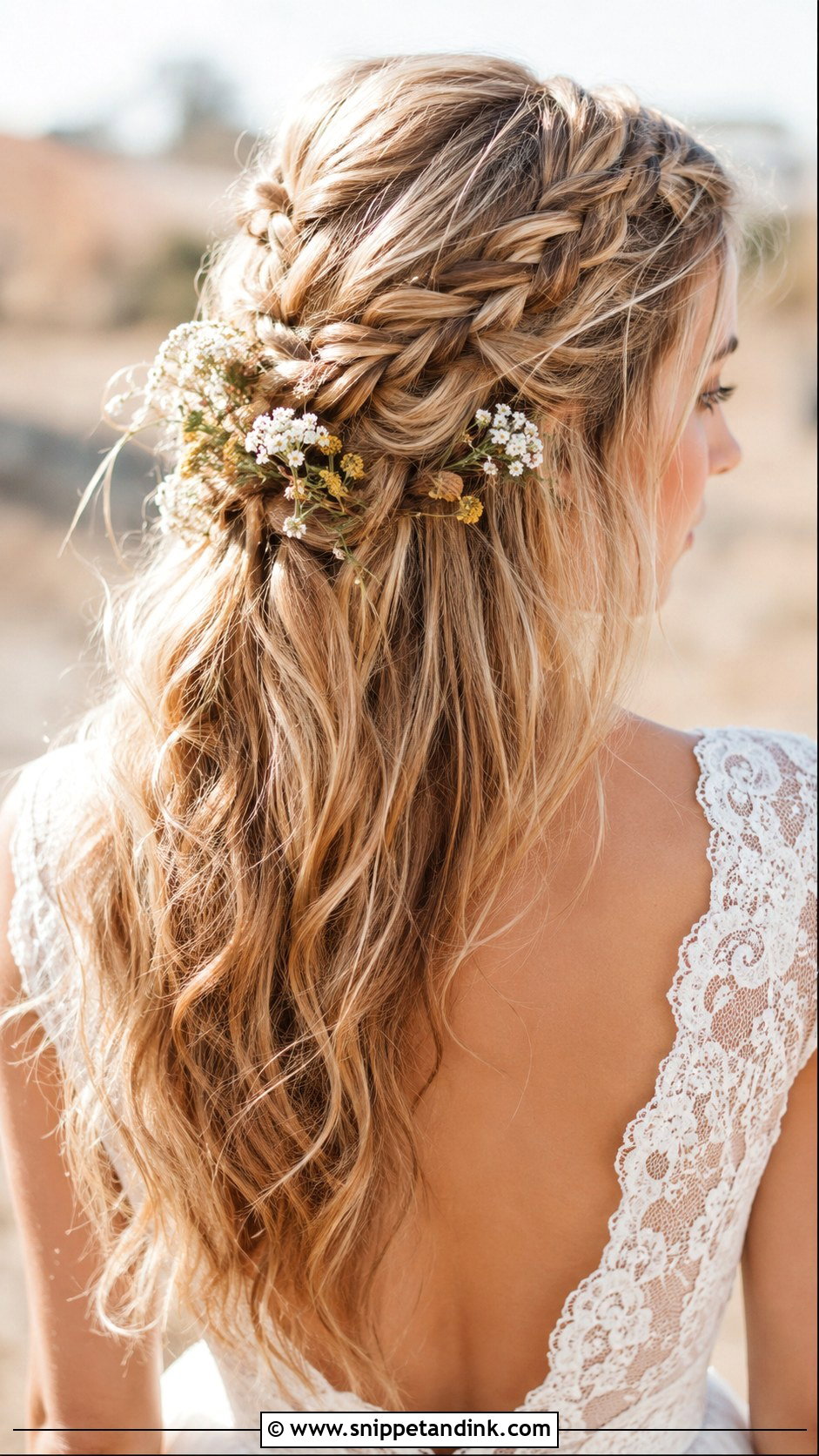 Boho Braided Half Up - Snippet and Ink - 25 Wedding Hair Looks