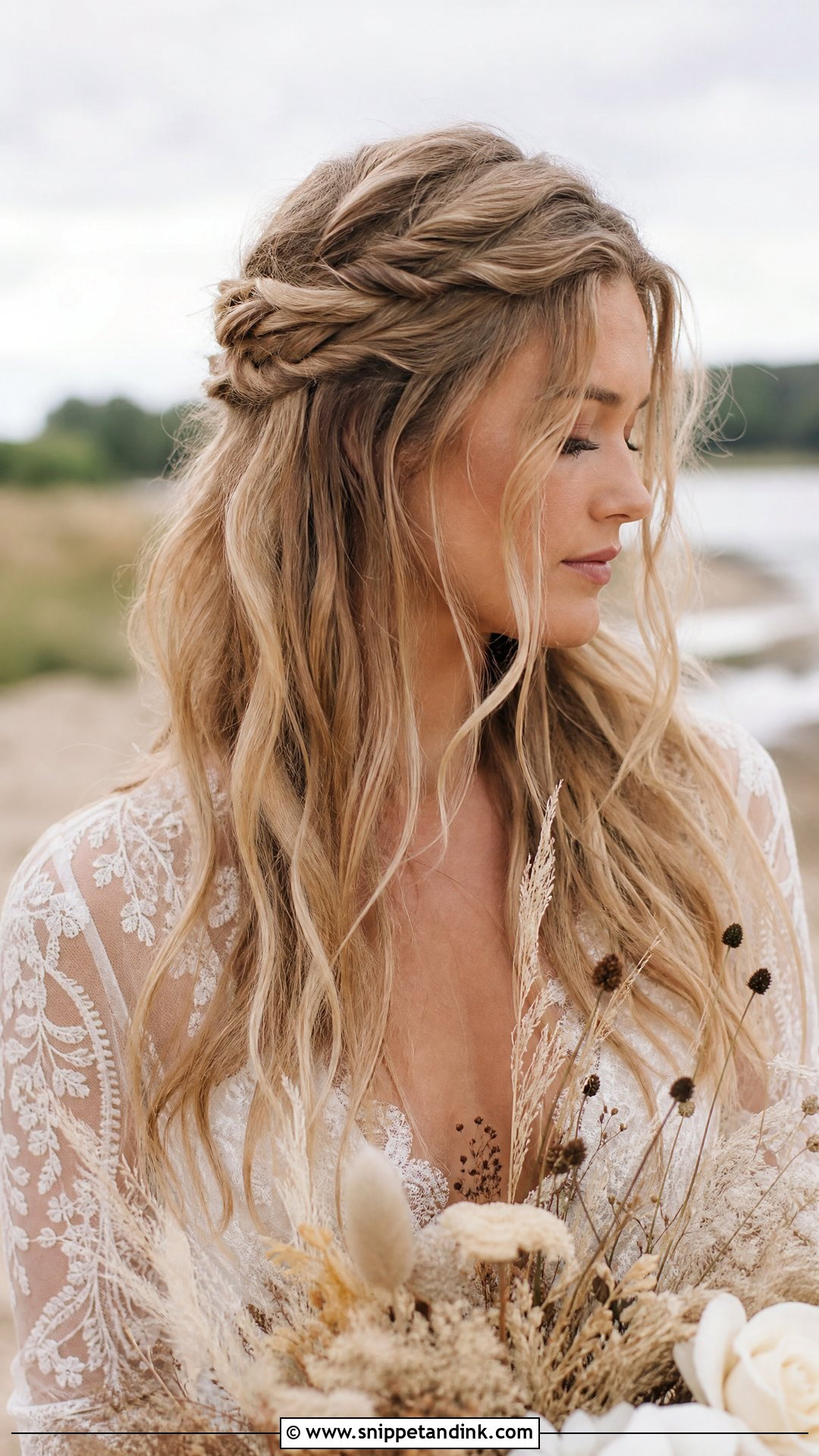 Boho Braided Half Up - Snippet and Ink - 30 Bridal Braids